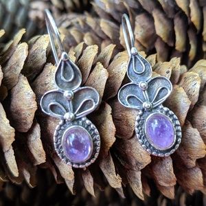 Artisan-crafted Sterling and Amethyst Earrings